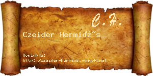 Czeider Hermiás névjegykártya